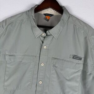 Eddie Bauer Sport Shop Shirt Mens XLT Short Sleeve Vented Zipper Chest‎ Pockets